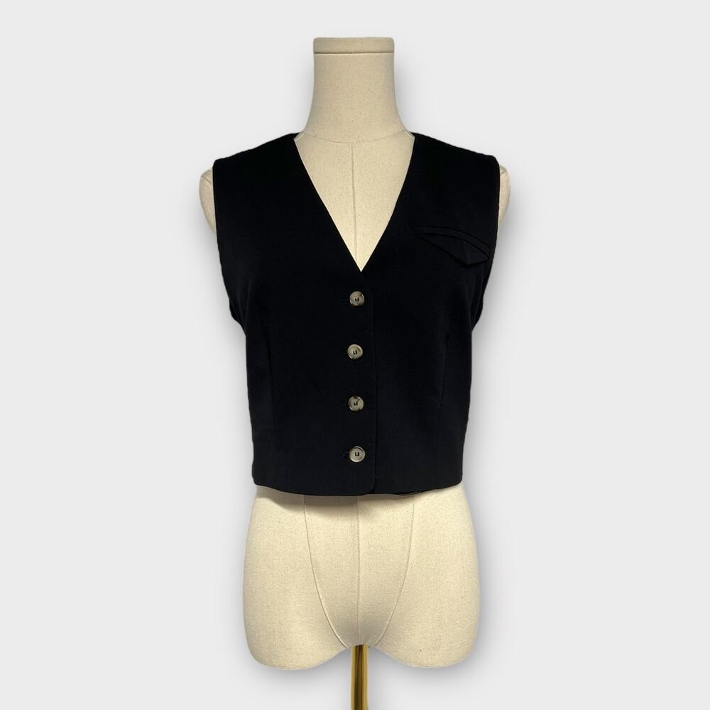 Zara Black Tabbed Vest Menswear Size Small